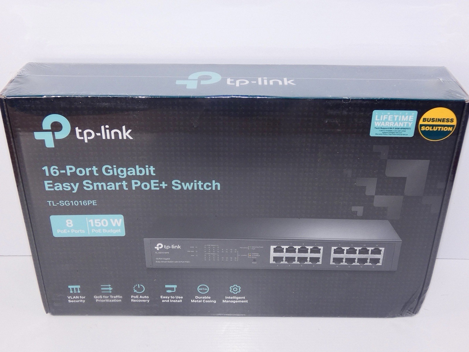 TP-Link TL-SG1016PE 16-Port Gigabit Easy Smart PoE+ Switch 150W New Sealed