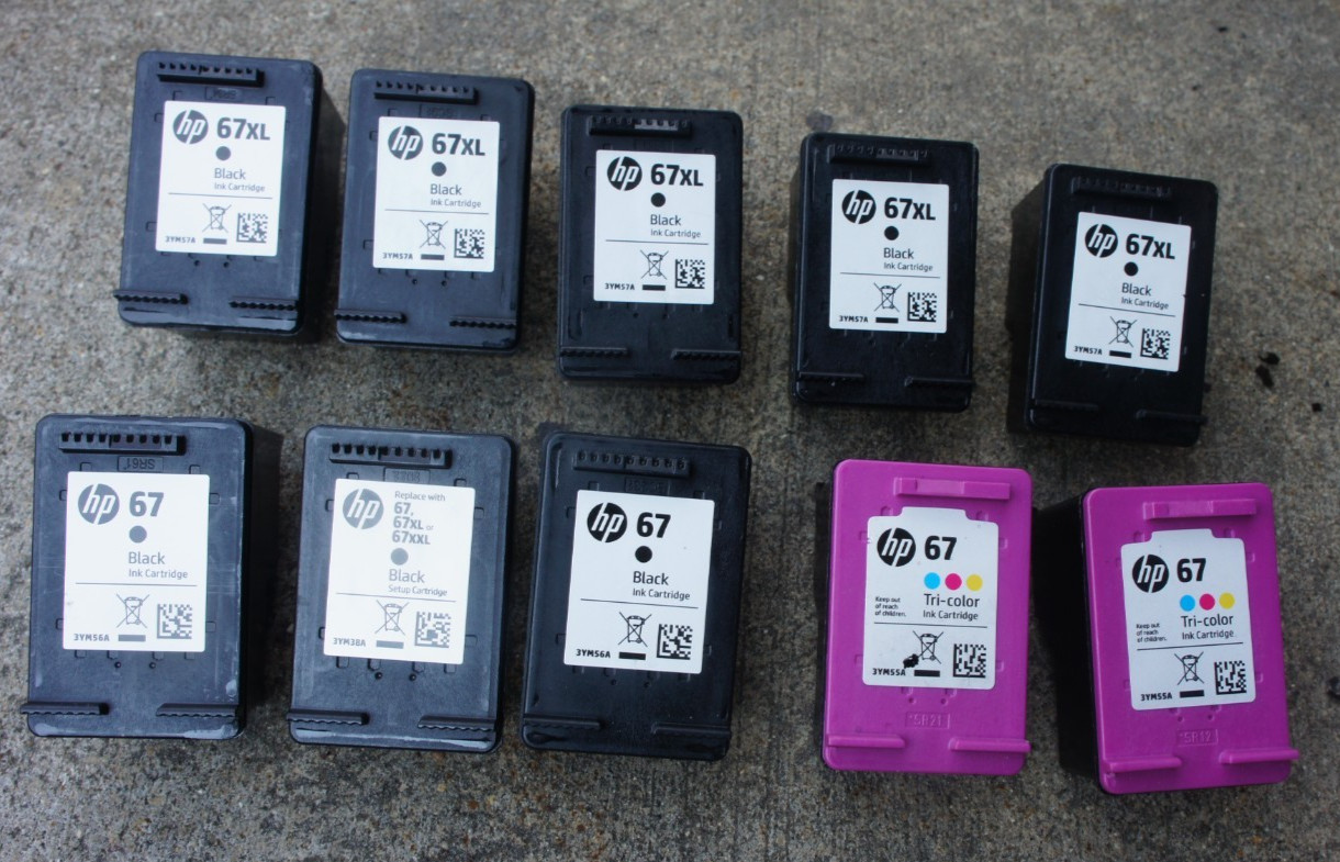 Lot of 10 ~ Genuine OEM Virgin Empty HP 67 67XL black multicolor ink Cartridges