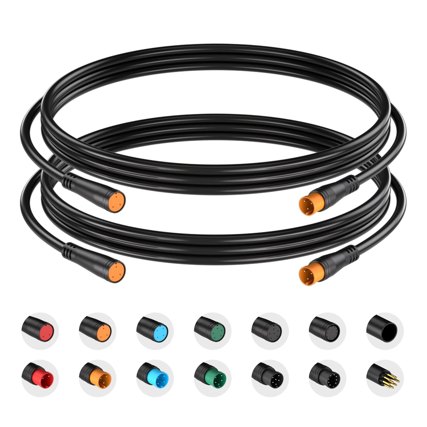 Ebike Extension Cable Waterproof Plug 2/3/4/5/6/8/9 Pin Female to Male Connector