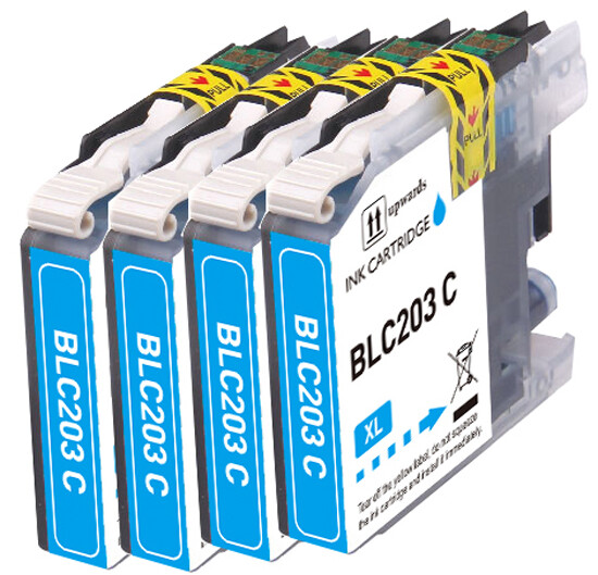 4P CYAN Ink Compatible with Brother LC203 MFC-J680DW MFC-J880DW MFC-J4320DW