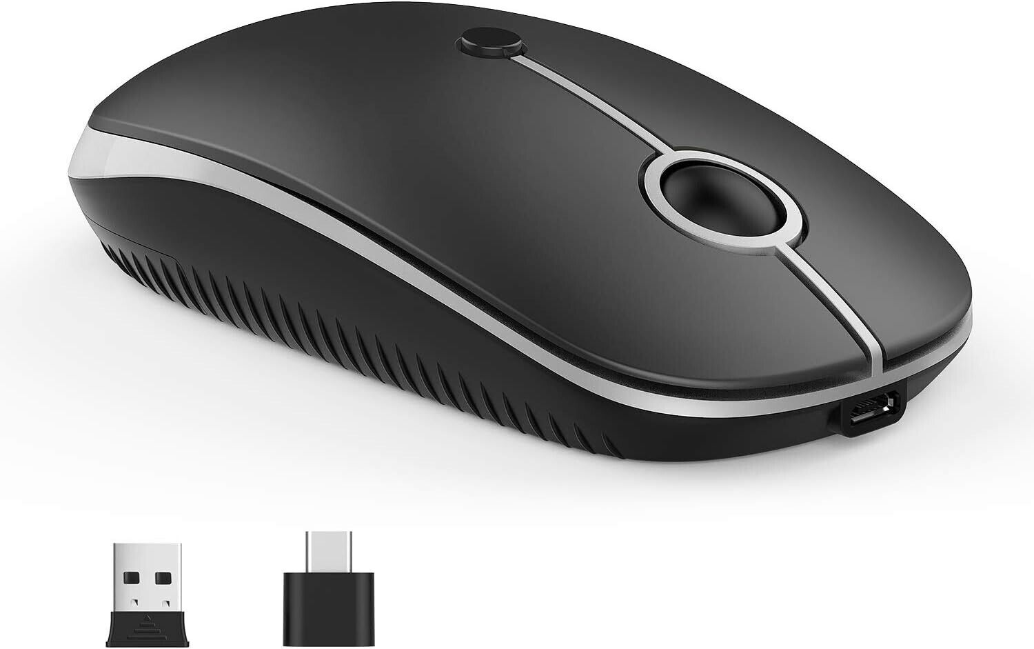 Type C Wireless Mouse, Vssoplor USB C MacBook Wireless Mouse Dual Mode 2.4G