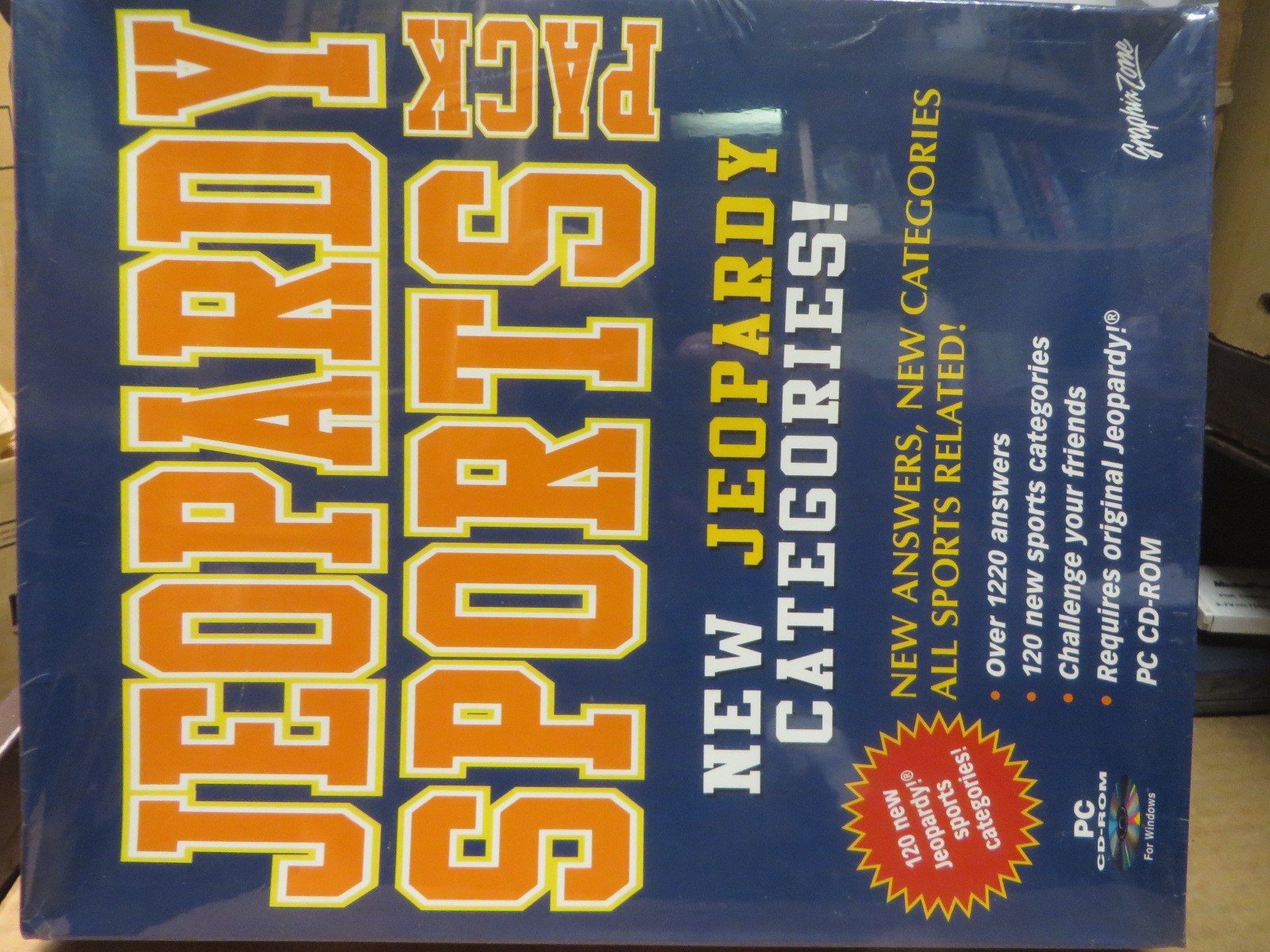 CD ROM VINTAGE 1990's SOFTWARE-SEALED-UNUSED " JEOPARDY SPORTS PACK "