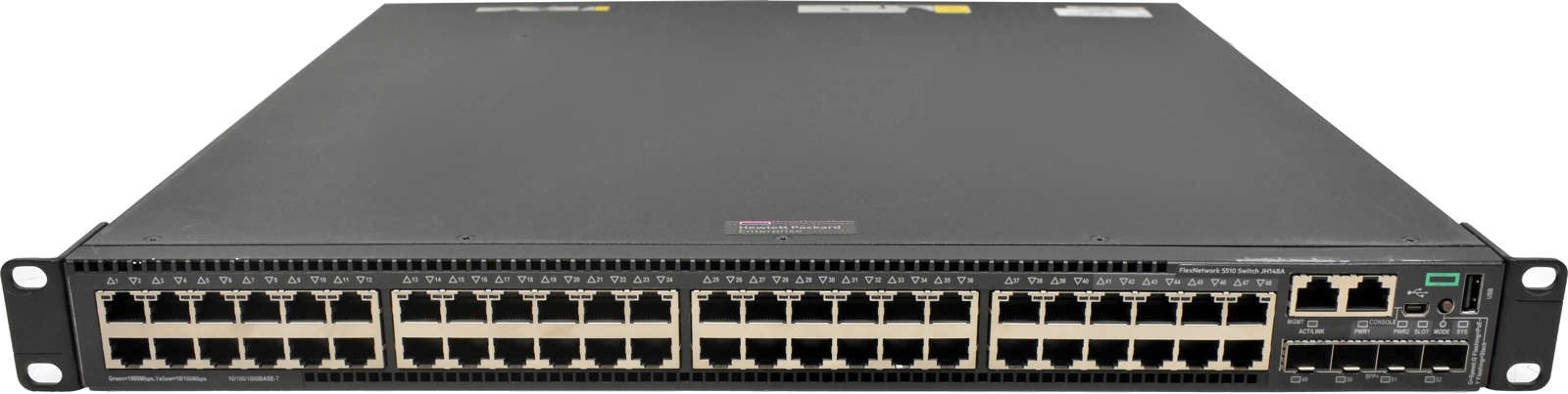 HP 5510 Series JH148A 48-Port RJ-45 PoE+ GE HI Switch 4x SFP+ 1x PSU + Rack Ears