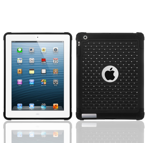 Luxurious Sparkly Studded Bling Diamond Hybrid Case Cover For Apple iPad 2 3 4