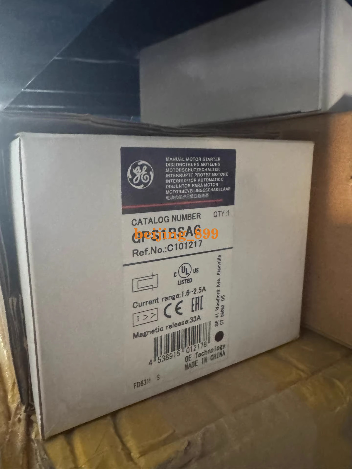 1PC NEW GE manual motor starter GPS1BSAG Fast transportation
