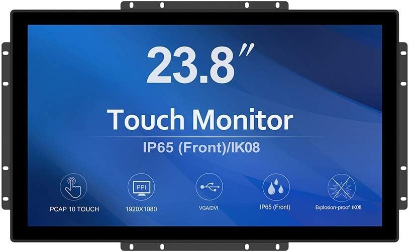 GreenTouch 23.8 Inch Touch Screen Monitor Open Frame Touch Monitor USB DVI VGA