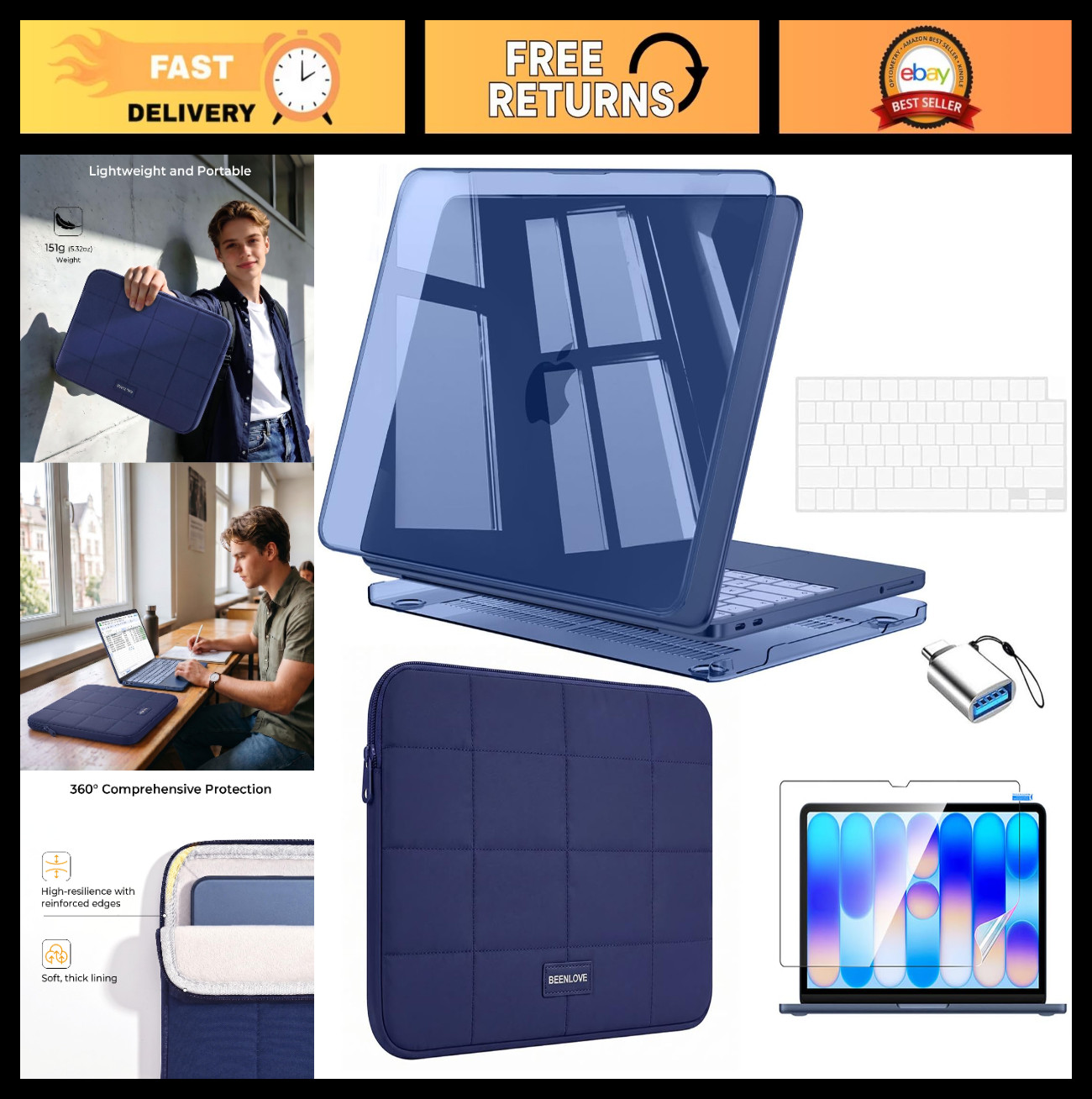Crystal Indigo MacBook Neo Case 13" 2026 Model A3404 - Slim, Durable Protection