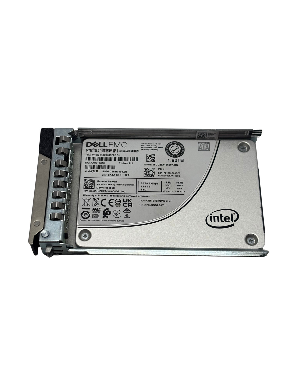 Dell 6J65H 1.92TB SATA 6G 2.5 RI SSD 100% Health SSDSC2KB019TZR"
