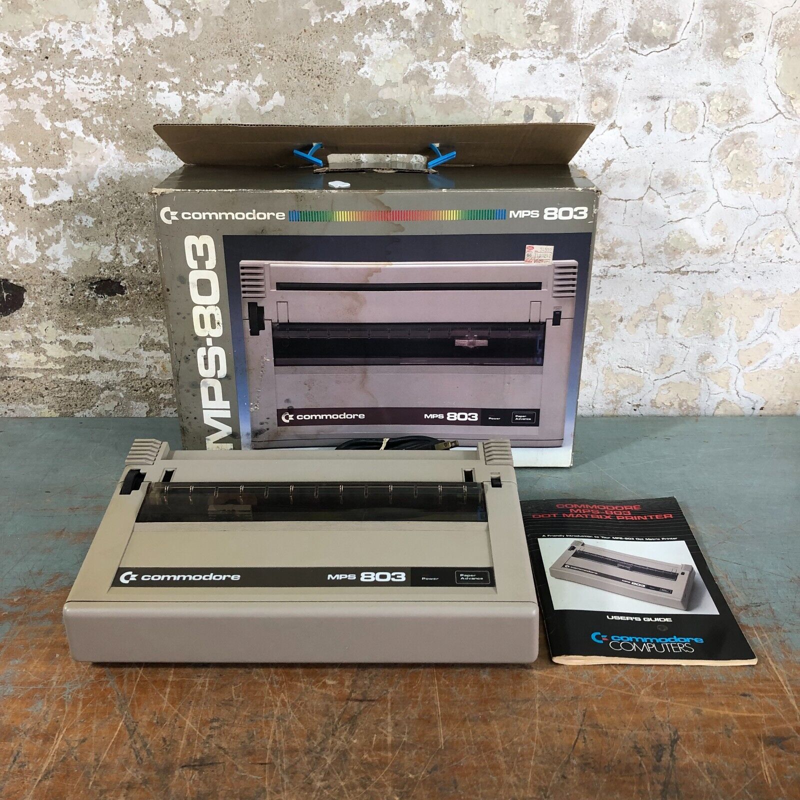 VINTAGE Commodore MPS-803 Dot Matrix Printer TESTED WORKING in Original Box