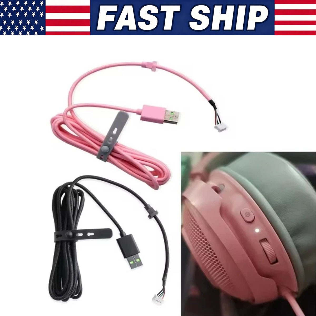 USB Cable for Razer Kraken Edition Ultimate Edition Headphone Headset Cable Lot