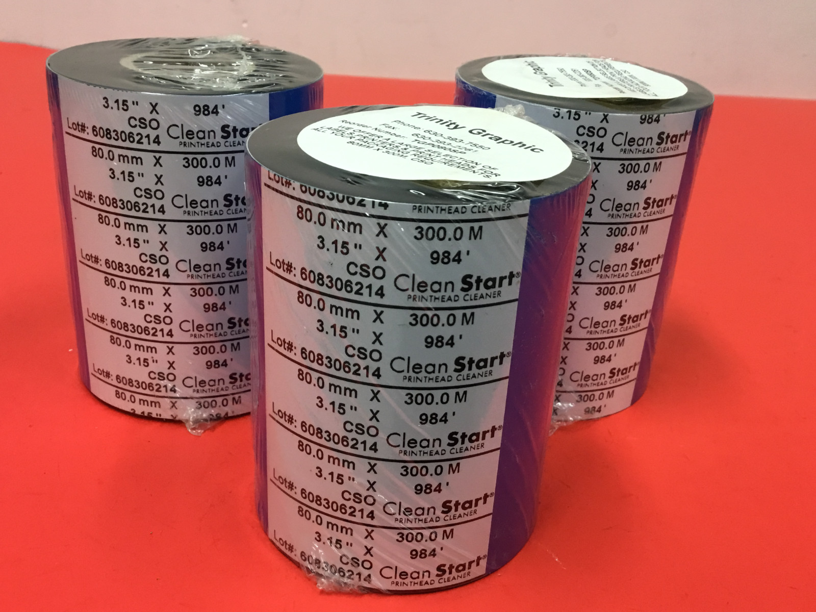 LOT OF 3 - Zebra Printer, Thermal Transfer Ribbon - 80 mm x 300 m (3.15" x 984')