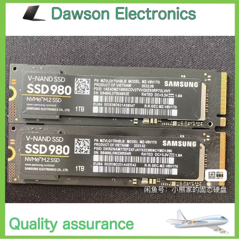 Used 1PCS Samsung SSD 980 1TB - V-NAND NVMe M.2 SSD - Model: MZ-V8V1T0