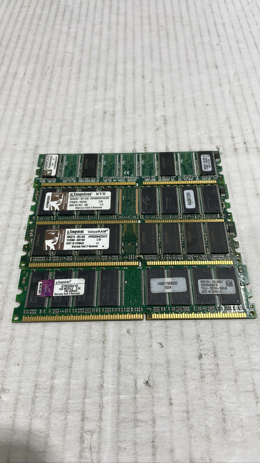 Kingston 1GB 512MB 256MB DDR PC3200 PC2700 ValueRAM RAM Lot of 4