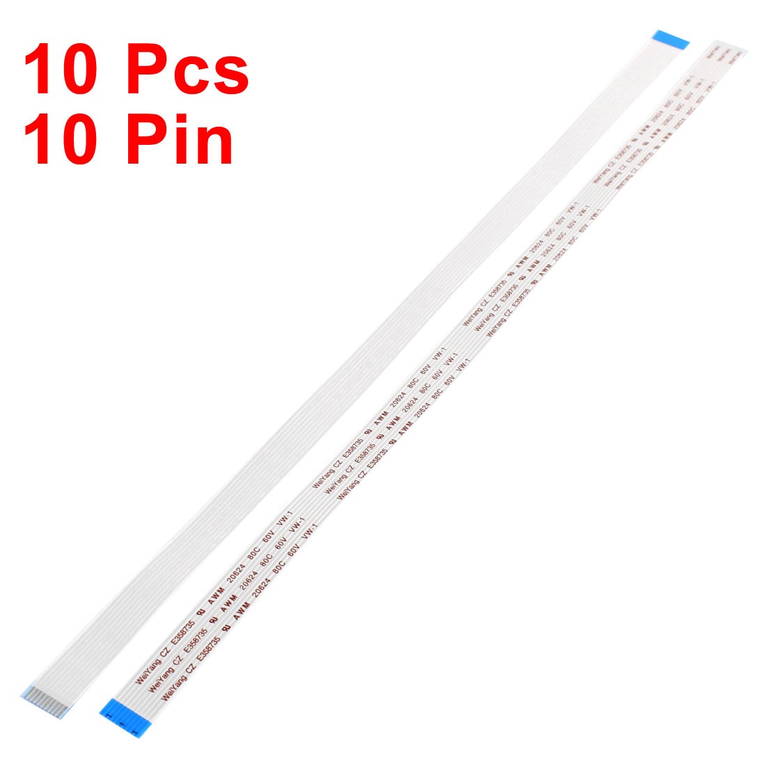 10pcs 10 Pin 30cm FFC Ribbon Flexible Flat Cable for Module Camera