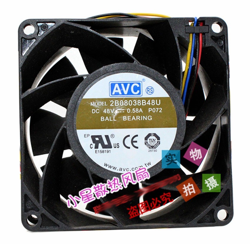 AVC 8038 2B08038B48U 48V 0.58A 8CM chassis control cabinet DC cooling fan