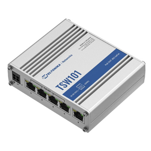 Teltonika Industrial Switch TSW101 POE+ with 5 Gigabit Ethernet ports
