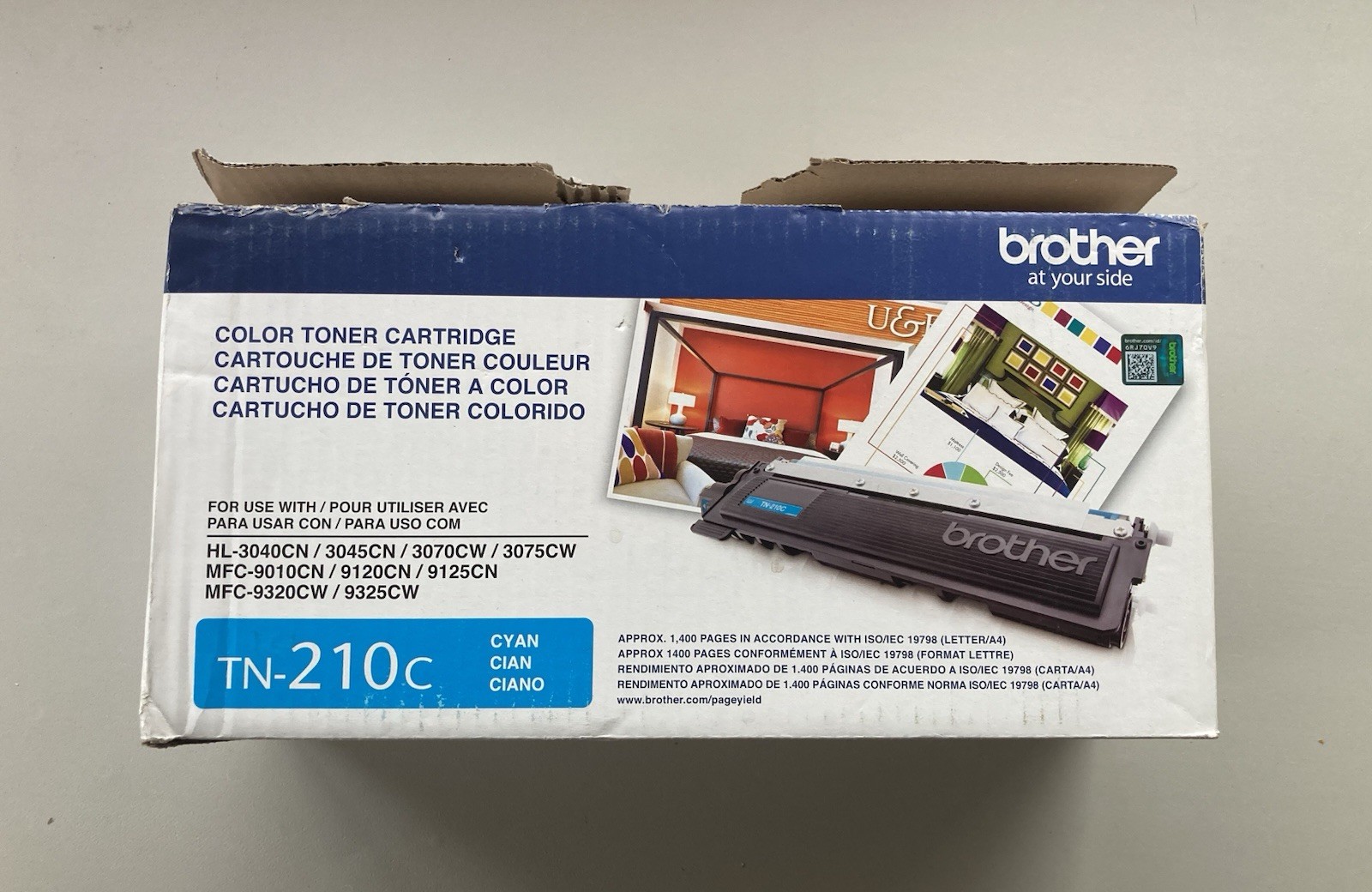 Brother TN-210C Cyan Toner Cartridge - Genuine - New Open Box -Sealed Bag