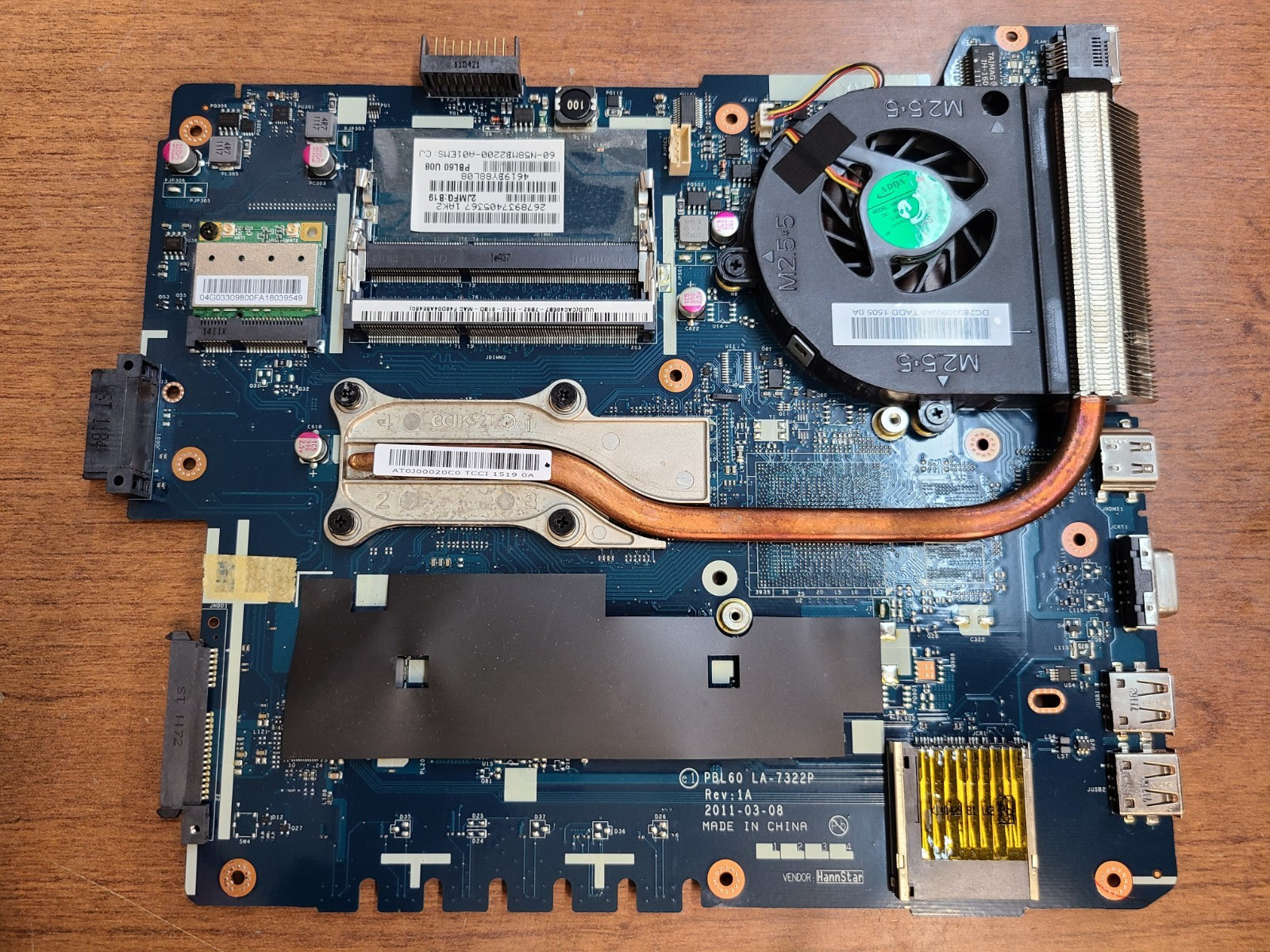 ASUS X53U A53U K53U E-450 1.65GHz MOTHERBOARD CPU FAN HEATSINK 60-N58MB2200-A01