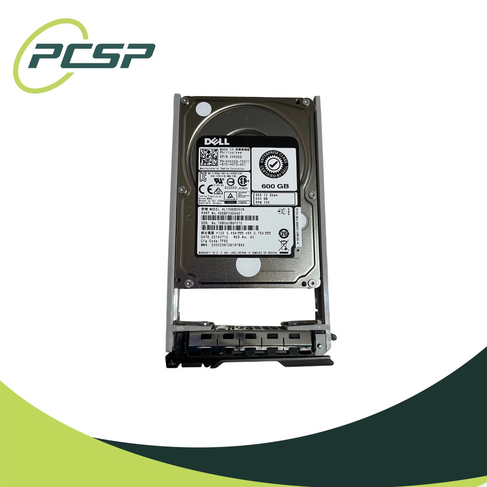Dell 453KG Toshiba 600GB SAS 12GBps 10K 2.5" Enterprise HDD AL14SEB060N