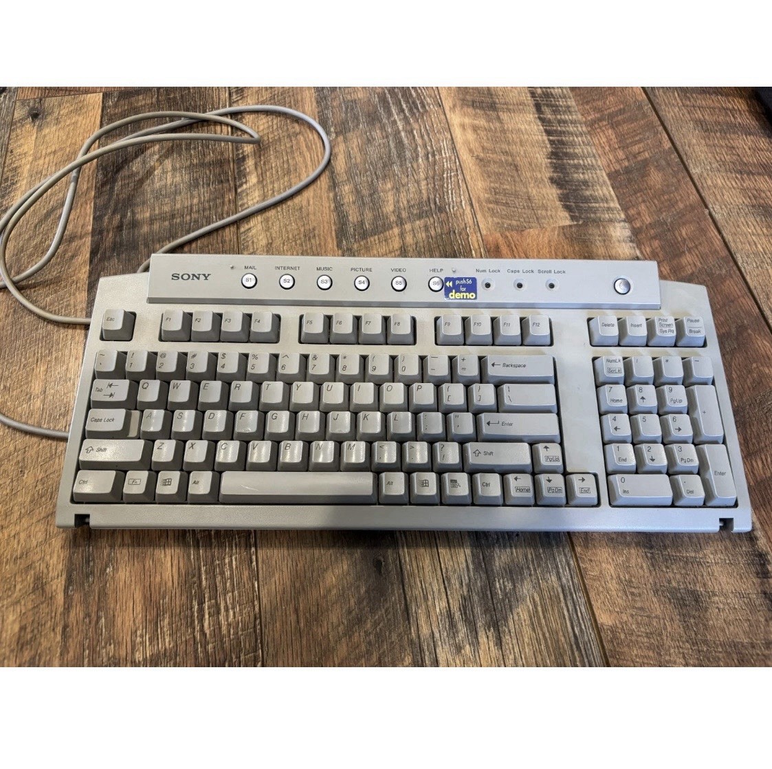 Sony VAIO PCVA-KB1P/UB PS/2 Wired Keyboard 100-Key Multimedia Gray Retro Tested