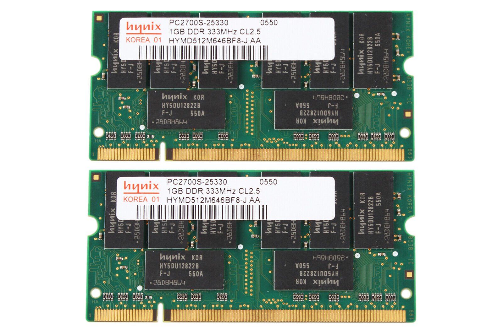 2X Hynix 1GB 2RX8 DDR 333MHz PC2700S 200PIN SO-DIMM Intel Laptop CPU Memory RAM