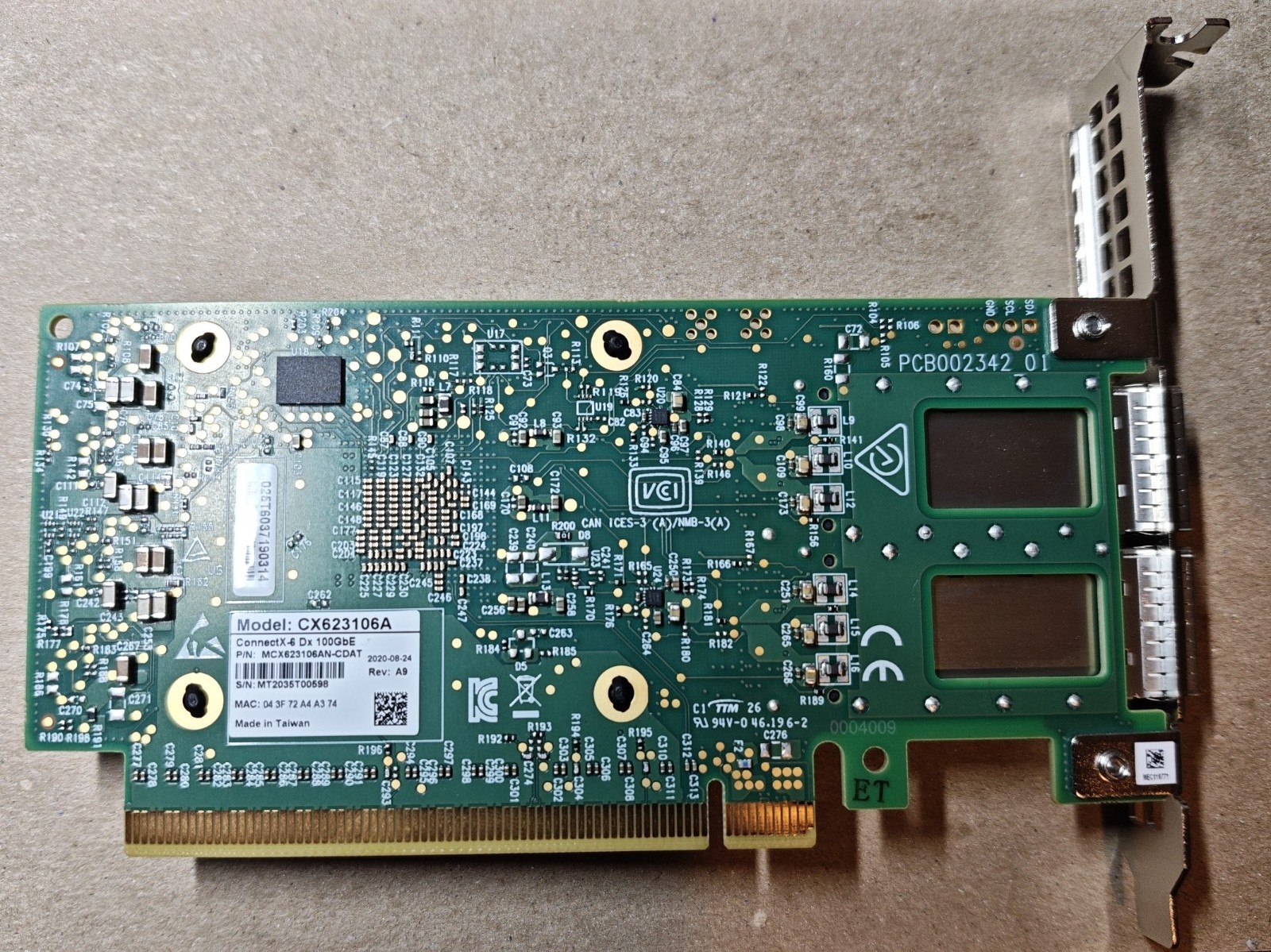Mellanox ConnectX-6 DX (MCX623106AN-CDAT) Dual-Port 100GbE PCIe Network Adapter