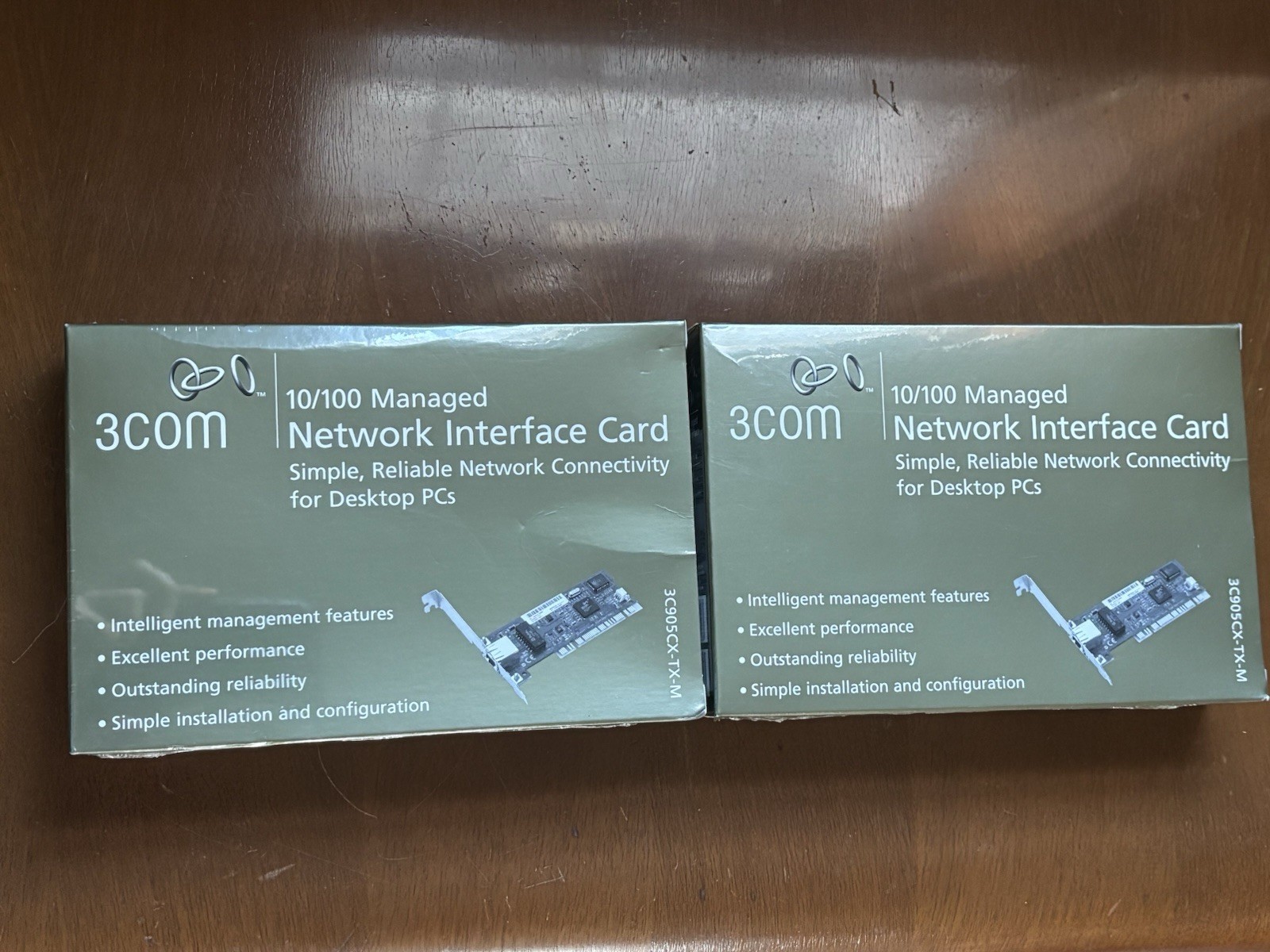 3Com 10/100 PCI Ethernet LAN Card RJ-45 100 Mbps 3C905CX-TX-M Lot of 2