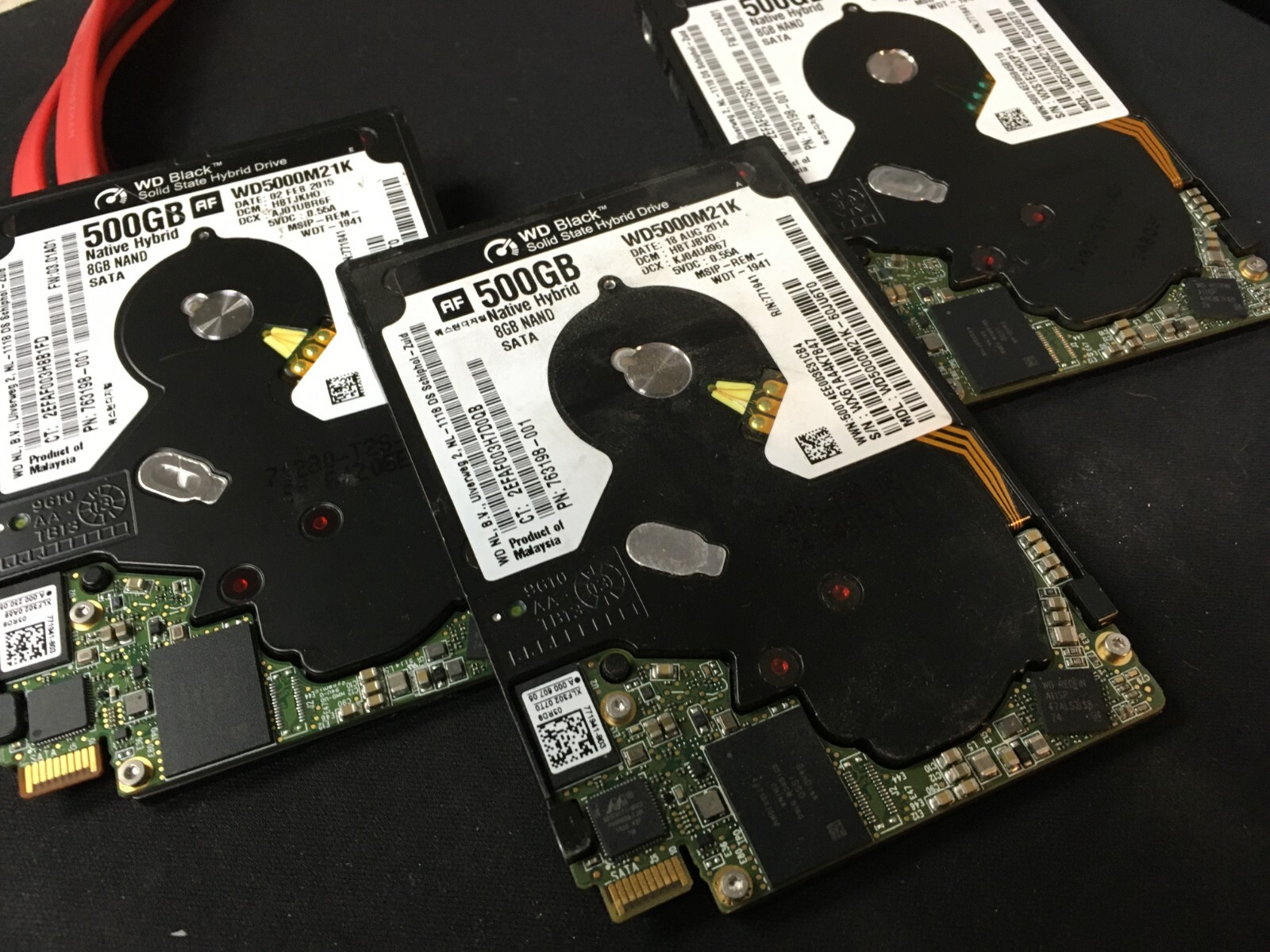 *LOT OF 5* WD  500GB WD500M21K 8GB 2.5" 5MM BLACK SOLID STATE HYBRID DRIVE