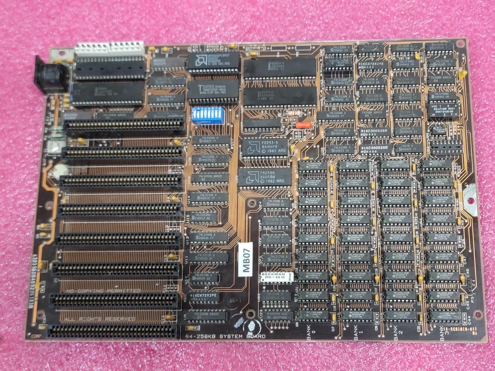 IBM 5160 XT Vintage Computer Motherboard 8088 256K RAM Boots to Basic #MB07