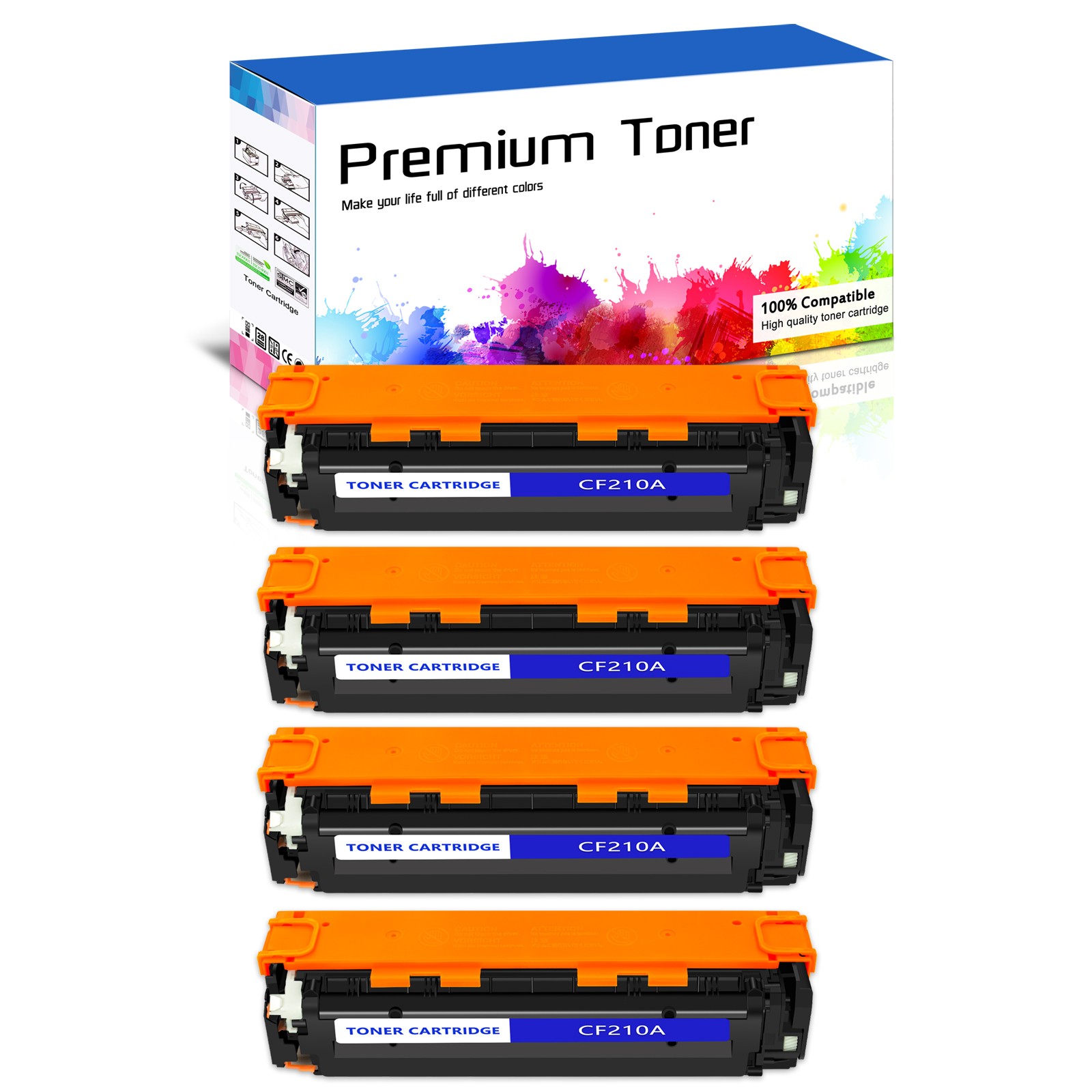 4PK CF210A Black Toner Cartridge For HP Laserjet Pro 200 Color M276n M251nw