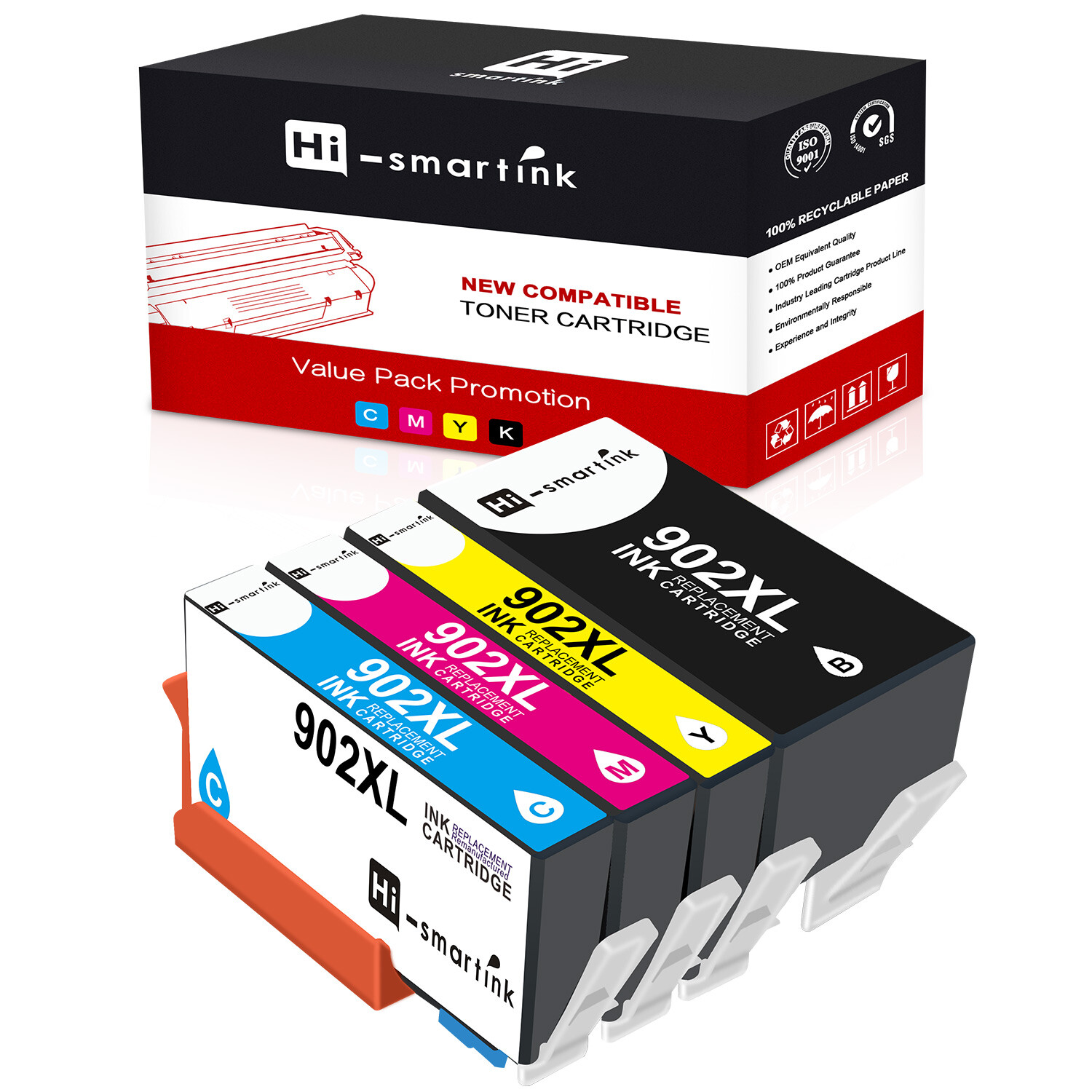 4PACK 902XL Ink Combo Replacement for HP Officejet Pro 6951 6958 6960 6968 6975