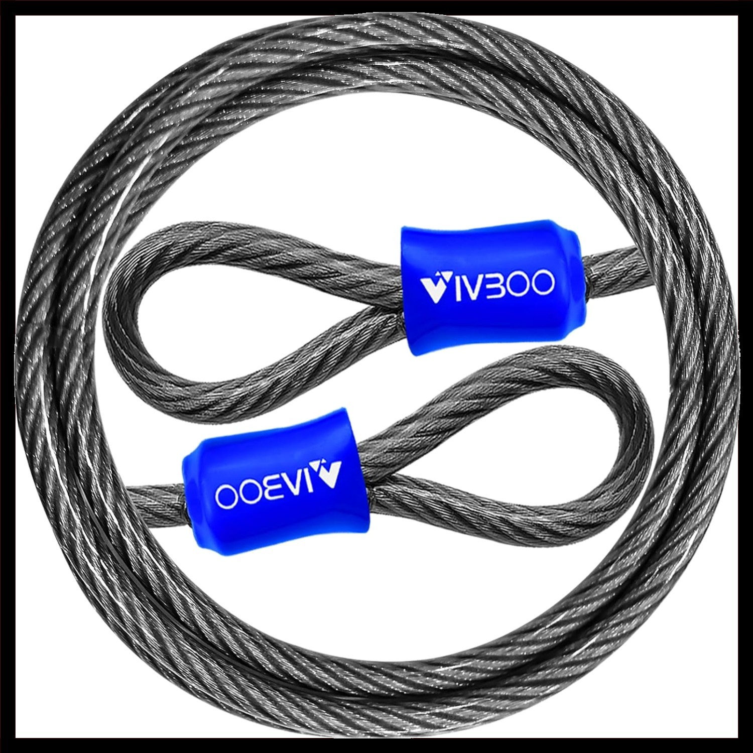 Heavy-Duty Steel Security Cable Lock with Loops for Bike and Outdoor Security...