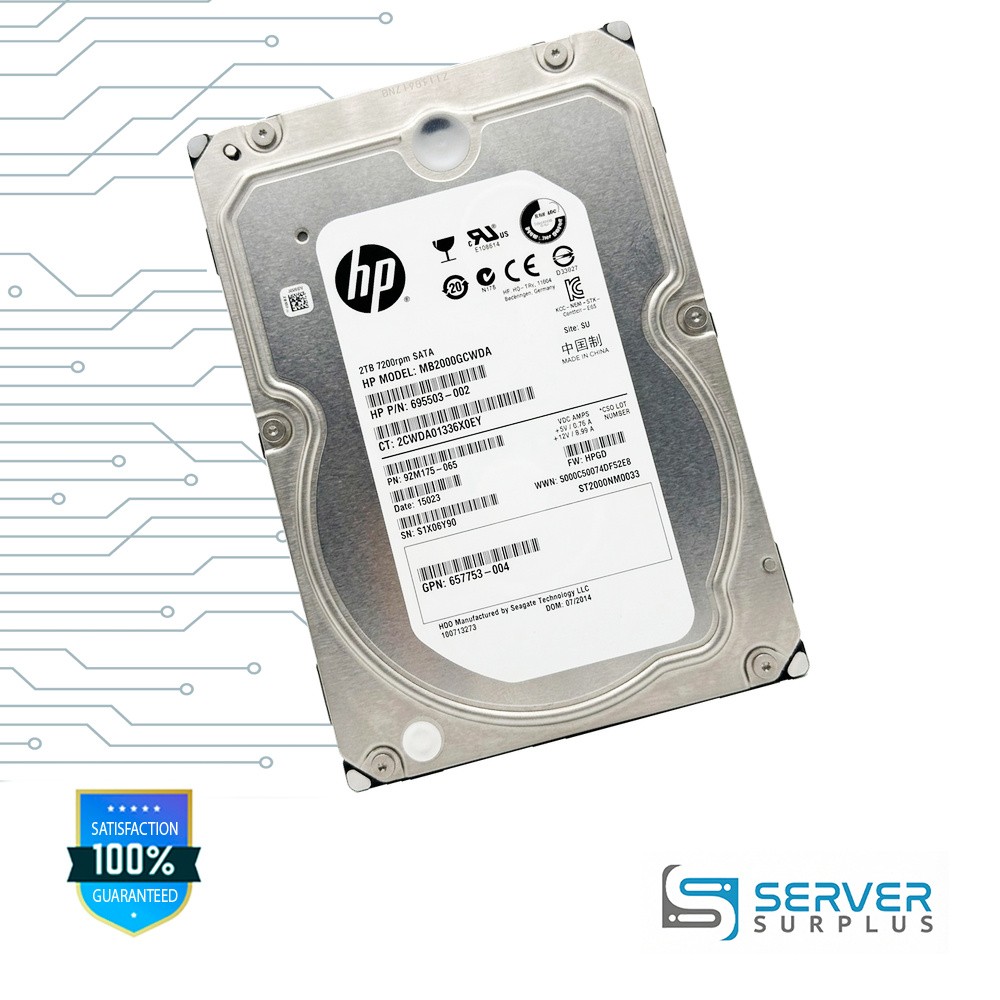 HP Constellation ES.3 2TB SATA 7200 RPM 3.5 in Enterprise HDD | 695503-002