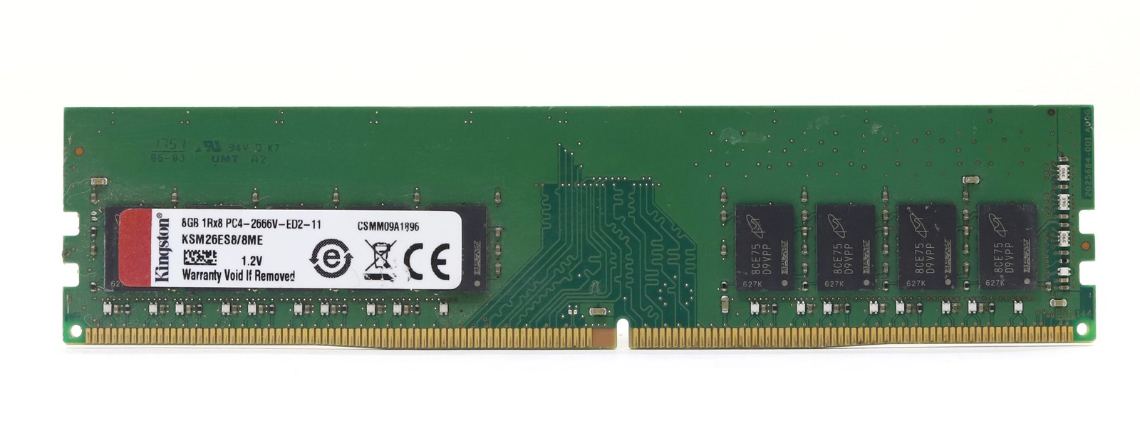 Kingston 8GB 1Rx8 PC4-2666V-ED2-11 ECC Unbuffered Memory KSM26ES8/8ME Tested