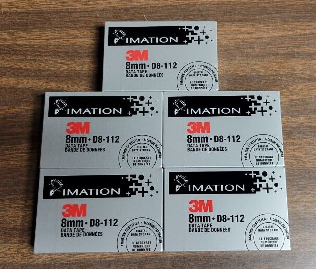 Imation 3M 8MM D8-112 DATA TAPE  FACTORY Sealed Lot  of 5 Brand New