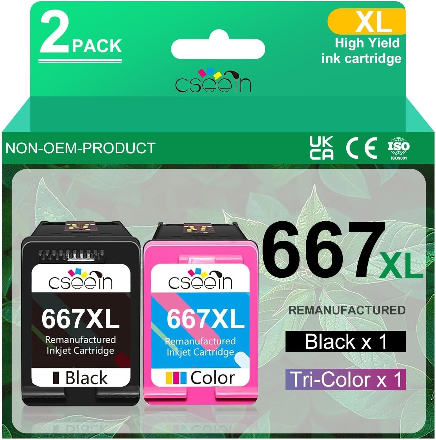 667XL 667 XL Black and Color Replacement for HP 667 XL 667 Ink Cartridges for