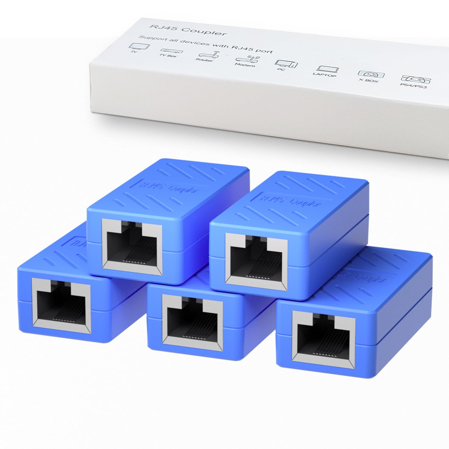 RJ45 Coupler, Ethernet Extender for Cat7/Cat6/Cat5E/Cat5 Female to Female Ethern