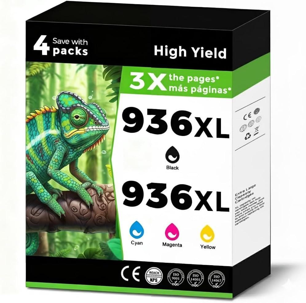 936XL (936e) Ink Cartridges Combo Pack Replacement for HP 936 e XL for OfficeJet