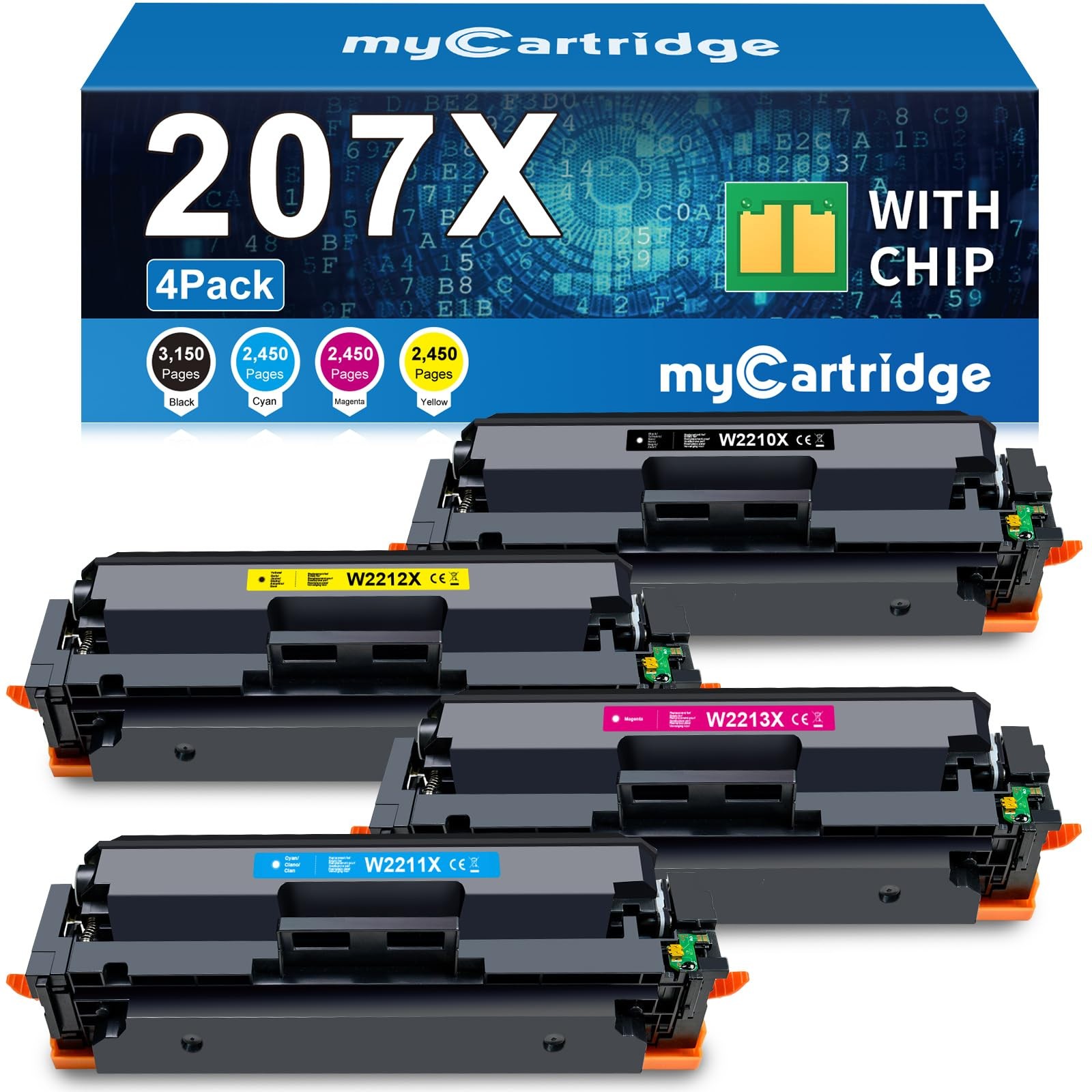207X Toner WITH CHIP REPLACEMENT for HP 207A 207X MFP M283fdw M255dw - 3,150 Pages