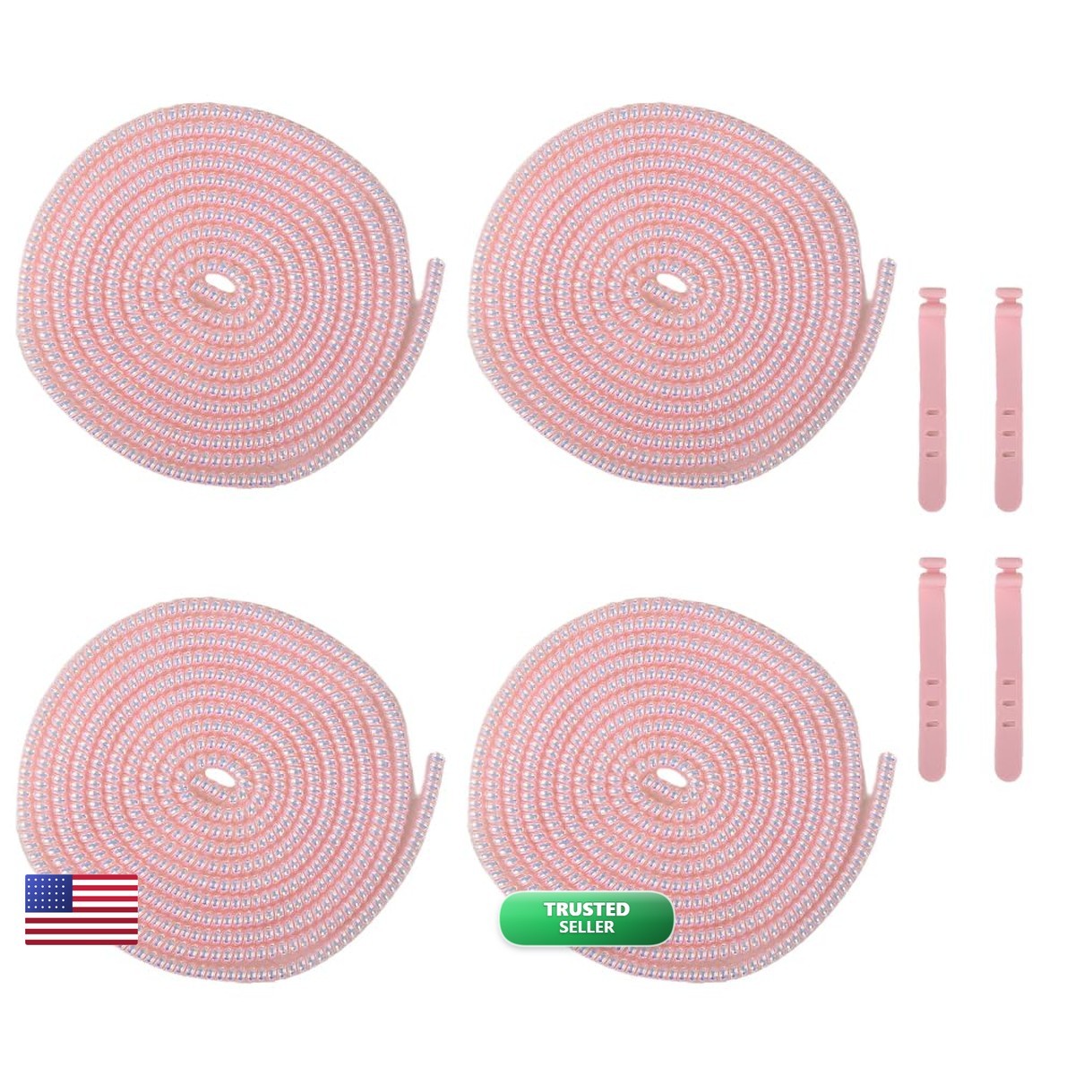 QLD COVER 4pcs 1.6M Spiral Cable Protector for Phone Pad Laptop USB - Laser Pink