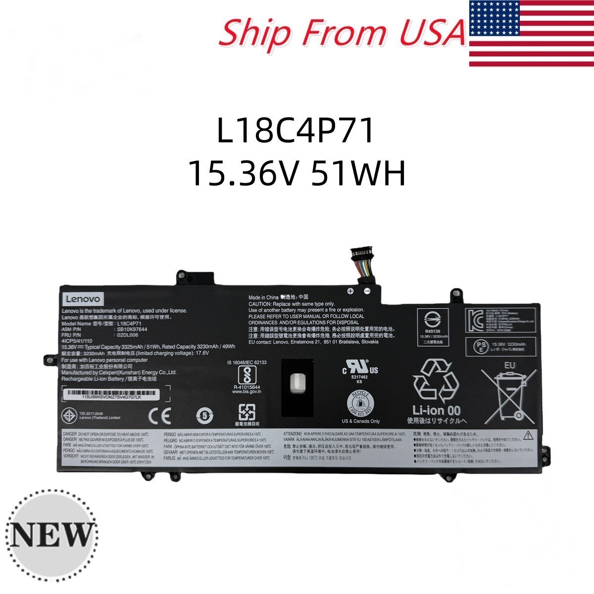 OEM Genuine L18C4P71 L18M4P72 Battery For Lenovo ThinkPad X1 Yoga 2020/2019 Gen
