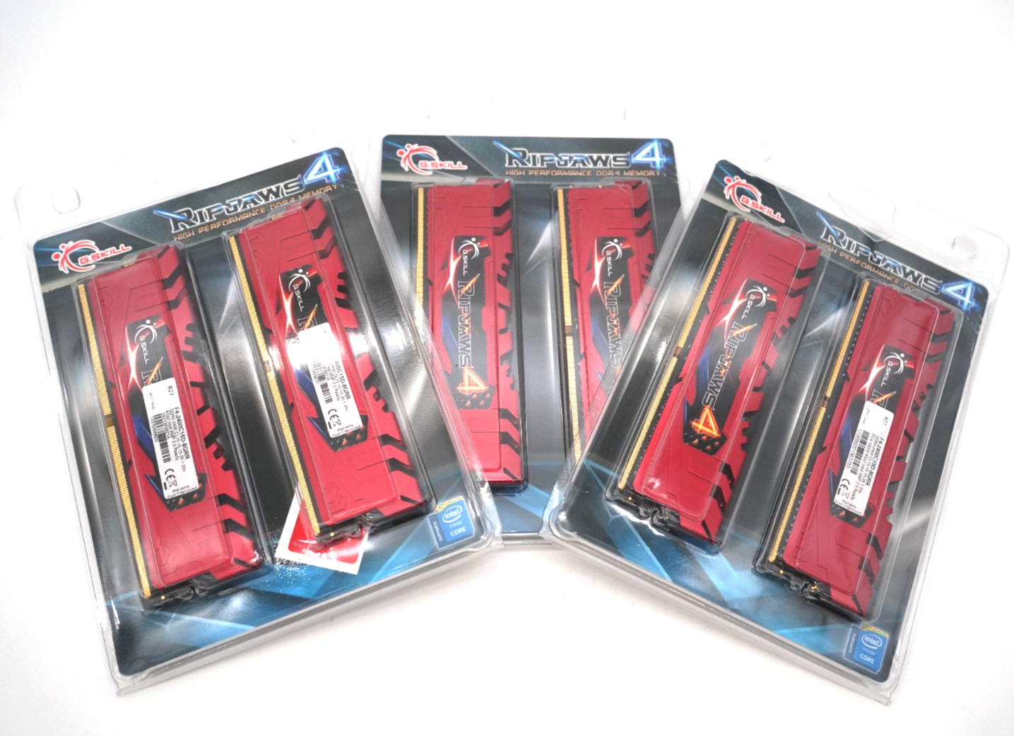 LOT OF 3 - G.Skill Ripjaws4 8GB (2x4GB) DDR4-2400 Desktop RAM F4-2400C15D-8GRR