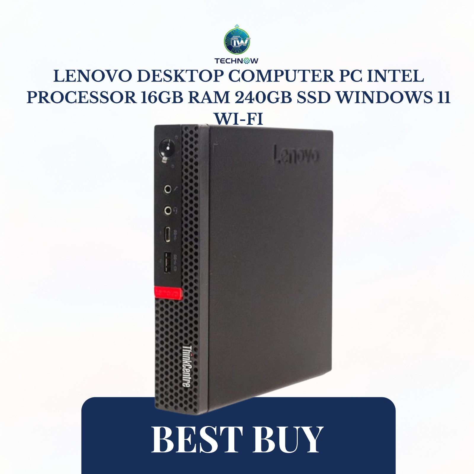 Lenovo Desktop Computer PC Intel Processor 16GB RAM 240GB SSD Windows 11 Wi-Fi