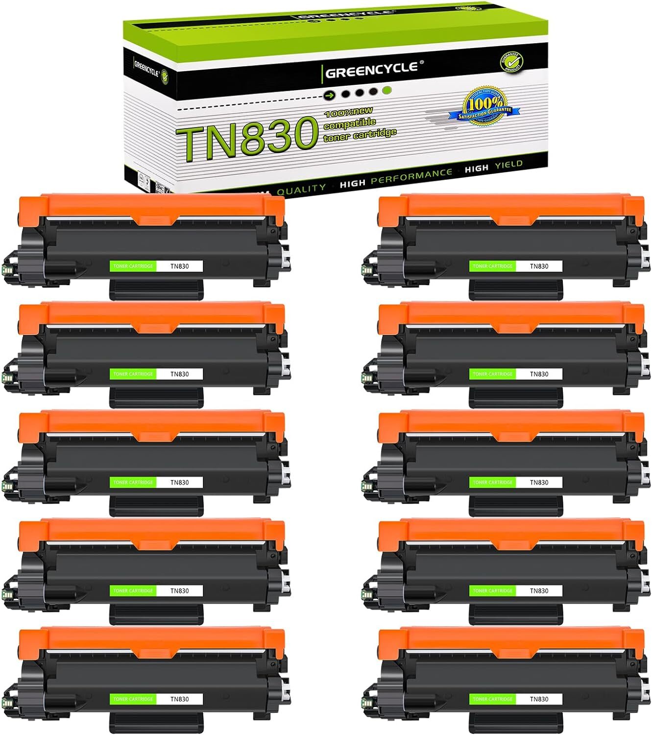 10PK TN830 TN830XL Toner for Brother MFC-L2820DW MFC-L2820DWXL MFC-L2900DW