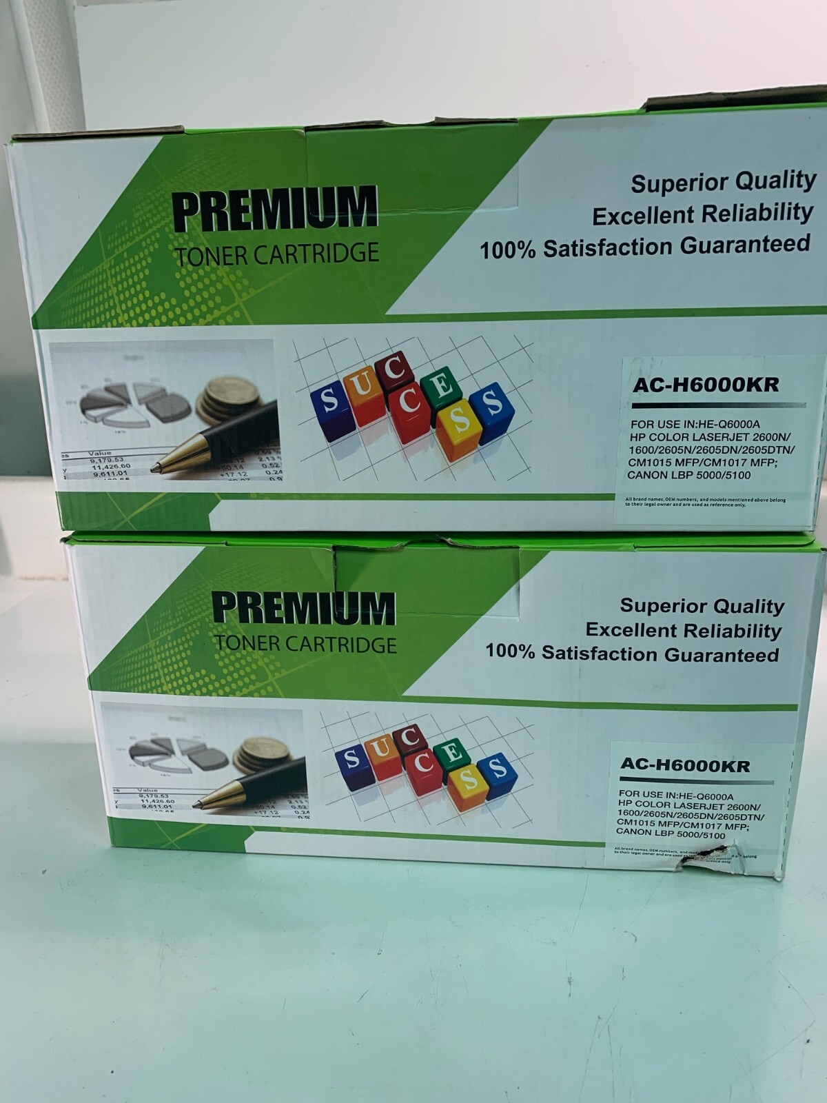 2 Pack NEW Premium HP 124A Black AC-H6000KR Toner Q6000A Laser Jet CARTRIDGE Lot