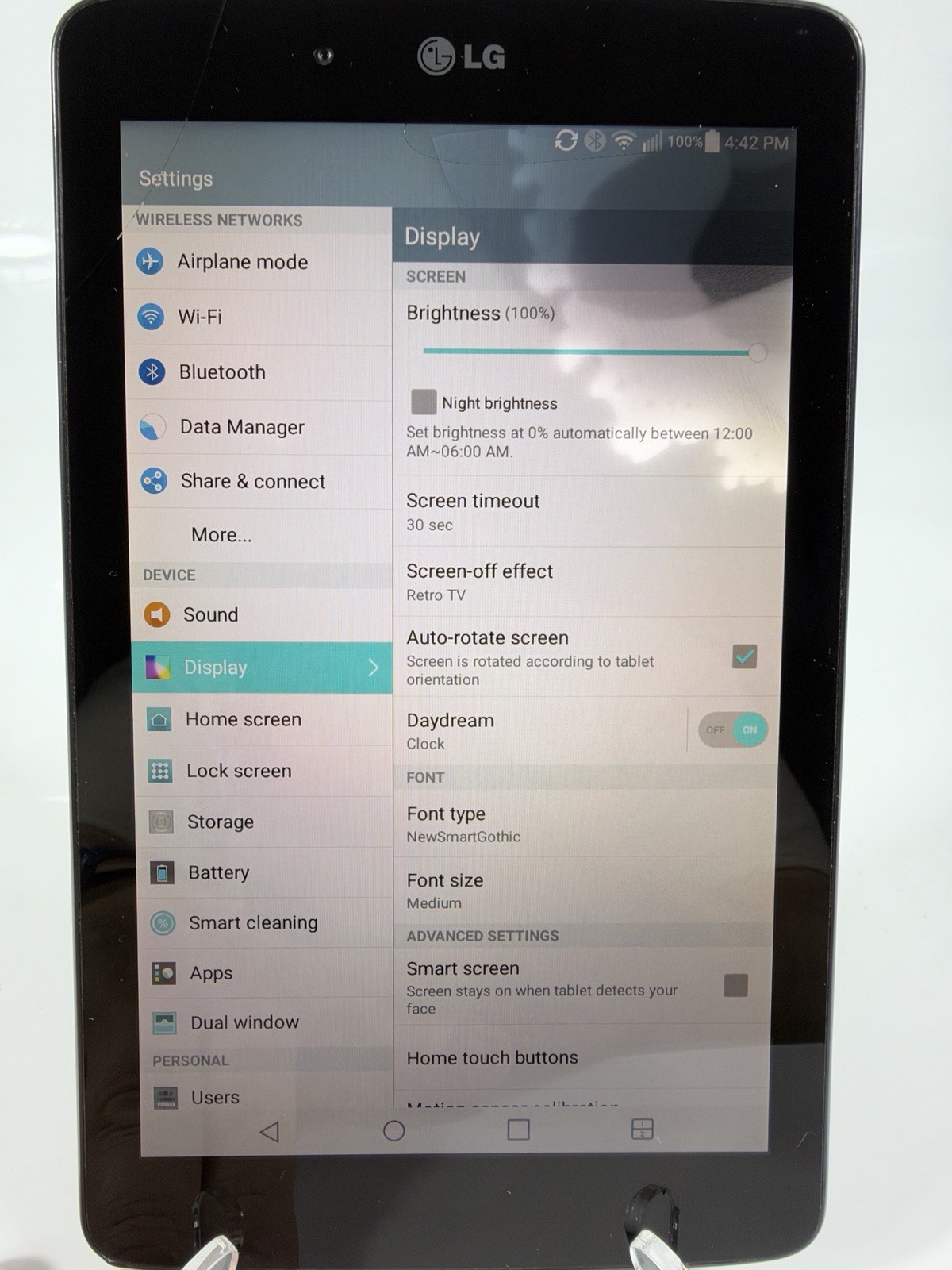 LG G Pad 7.0 LTE At&T LG-V410 16-GB Black 7" Tablet (Tested Working) 