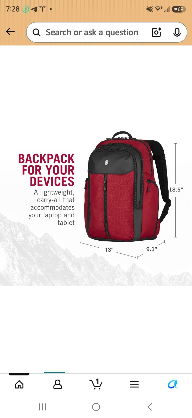 Victorinox Red Luggage Altmont 3.0 Dual-Compartment Laptop Backpack