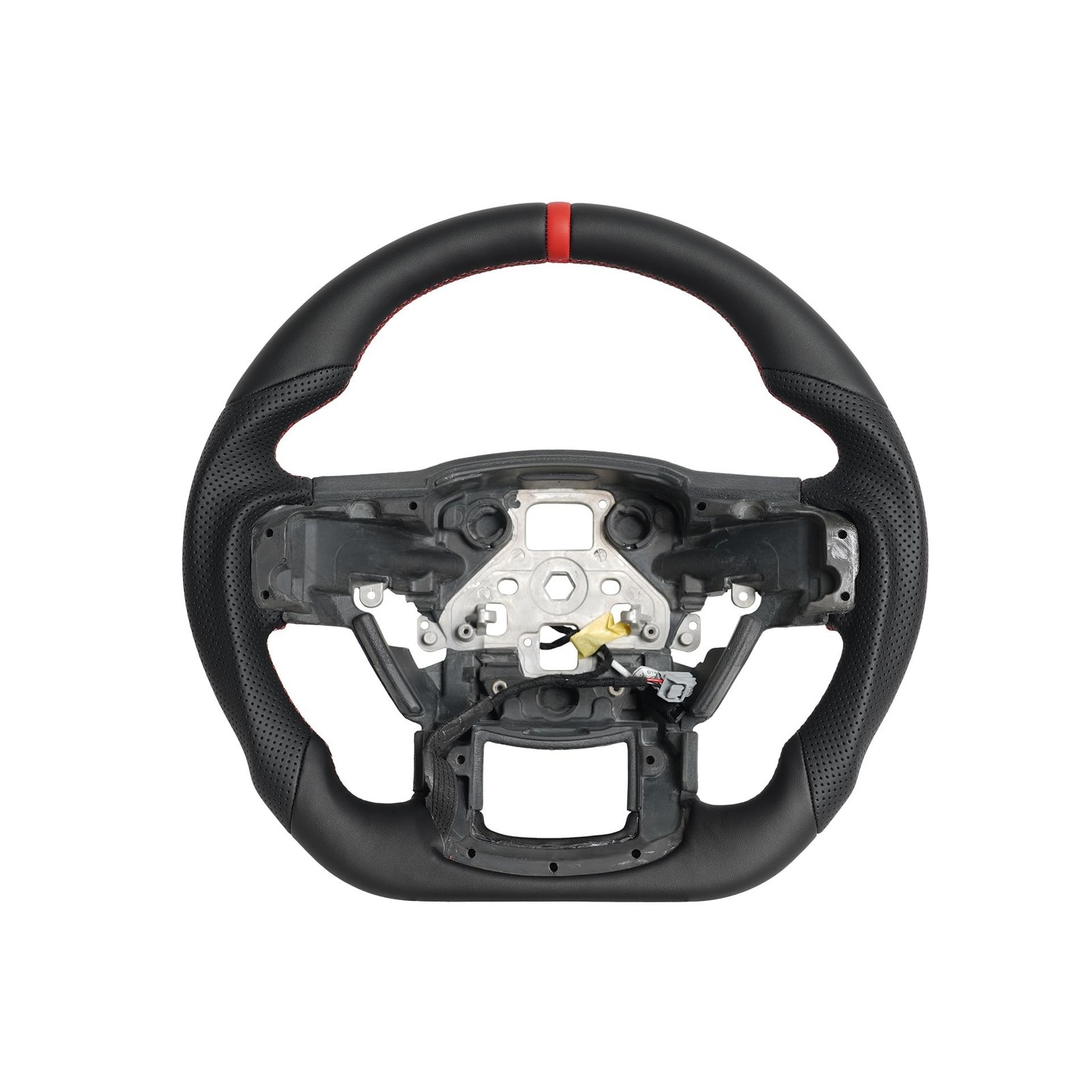 D-shaped Perforated Leather Grip Steering Wheel, Full Leather Steering Wheel ...