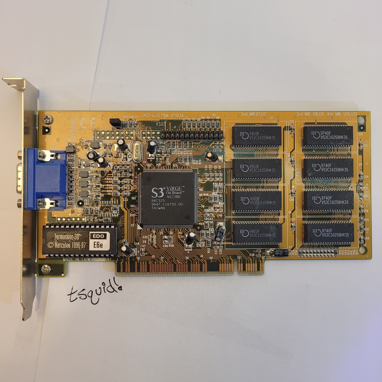 Hercules Terminator 3D S3 ViRGE 4MB PCI Graphics Card E6e Vintage VGA EXCELLENT
