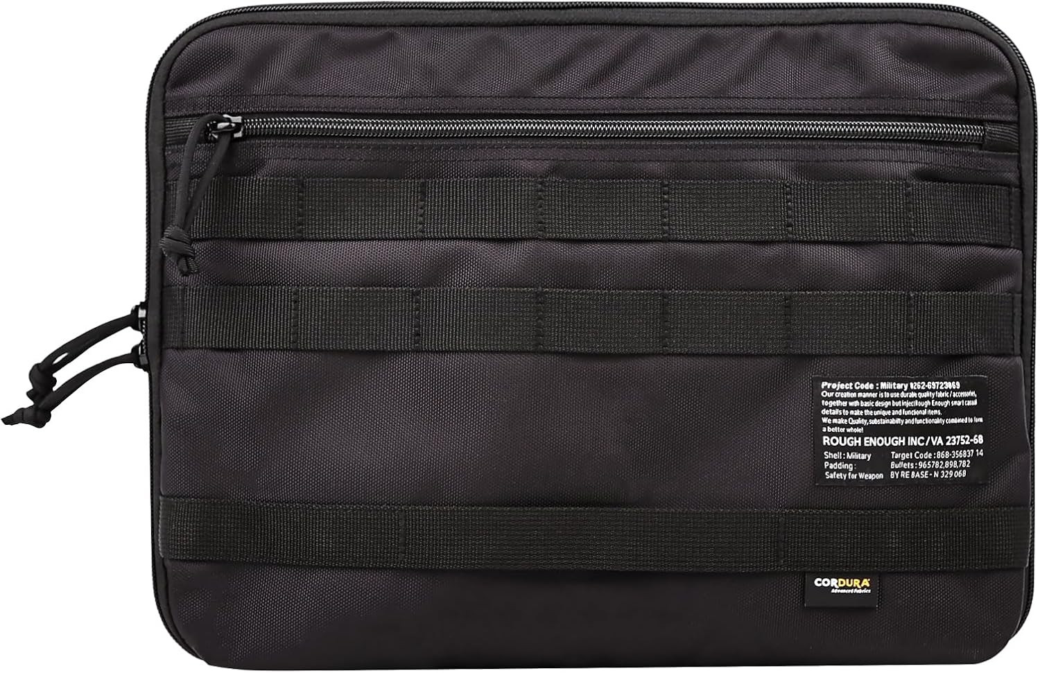 Rough Enough 14 Inch Laptop Sleeve, Tactical Briefcase with Molle, Black